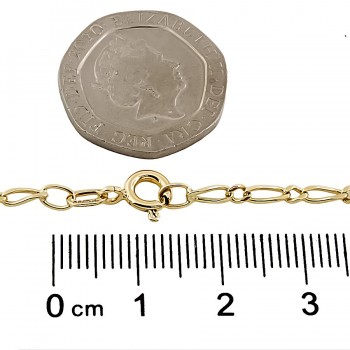 9ct gold 2g 8 inch figaro Bracelet